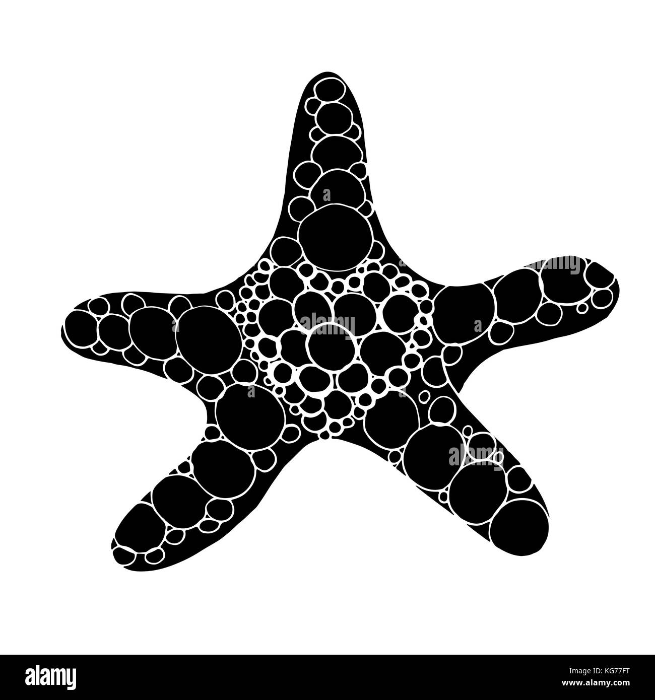 Doodle drawing of sea star. Vector illustration Stock Vector Image