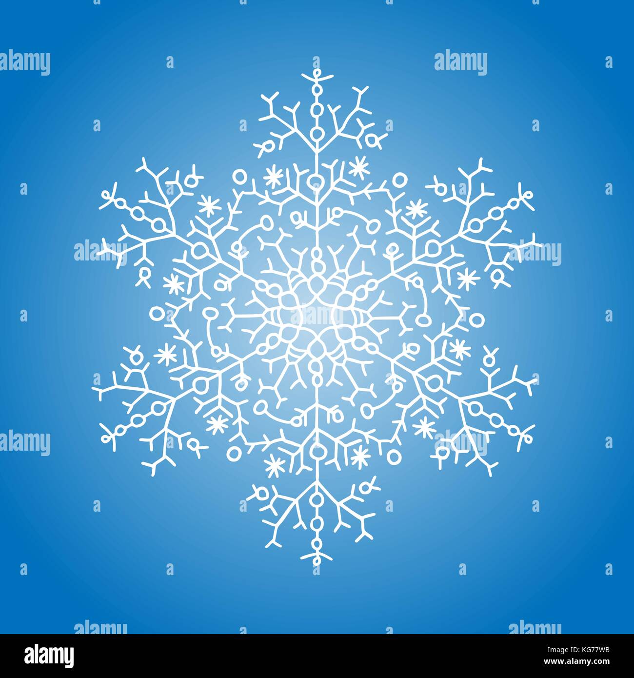 Winter white snowflake on blue background. Christmas element. Vector ...