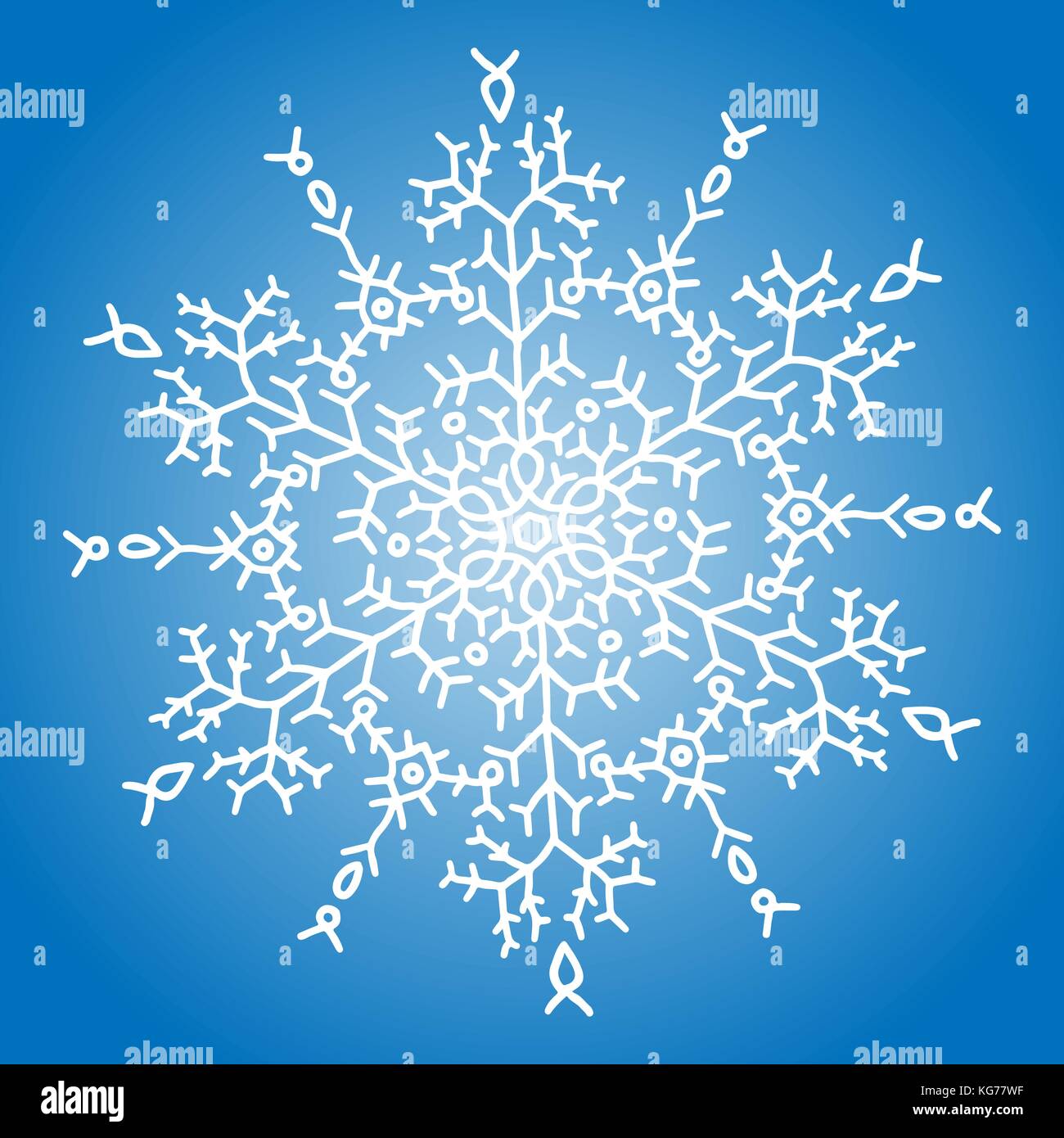 Winter white snowflake on blue background. Christmas element. Vector ...