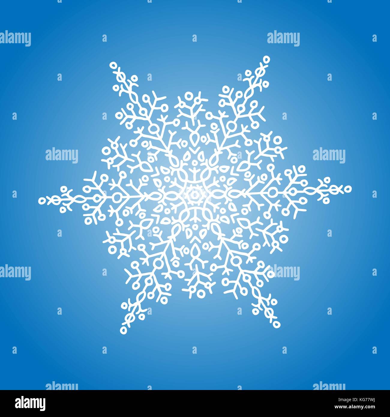 Winter white snowflake on blue background. Christmas element. Vector ...