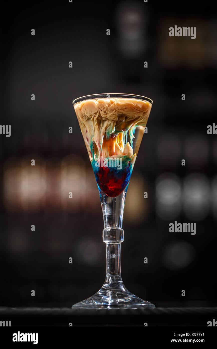 Close up of Alien brain hemorrhage cocktail Stock Photo