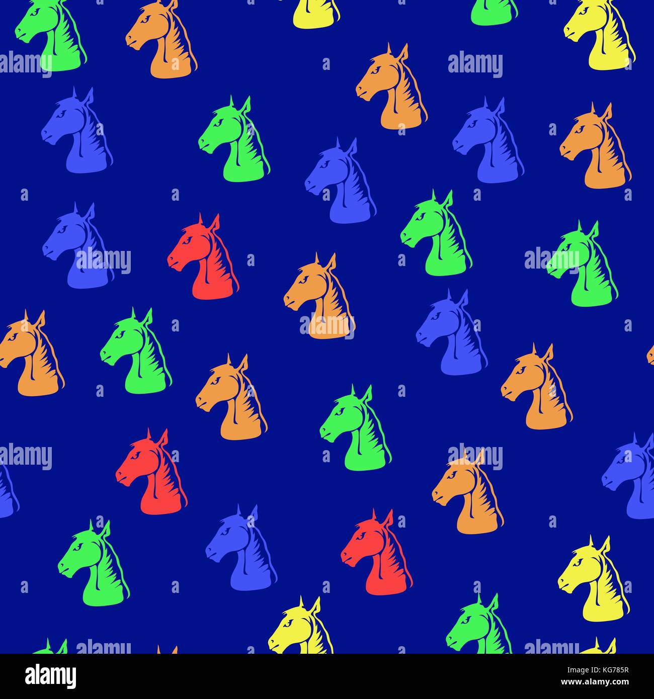 Colored Horse Head Seamless Pattern Stock Vector Image & Art - Alamy