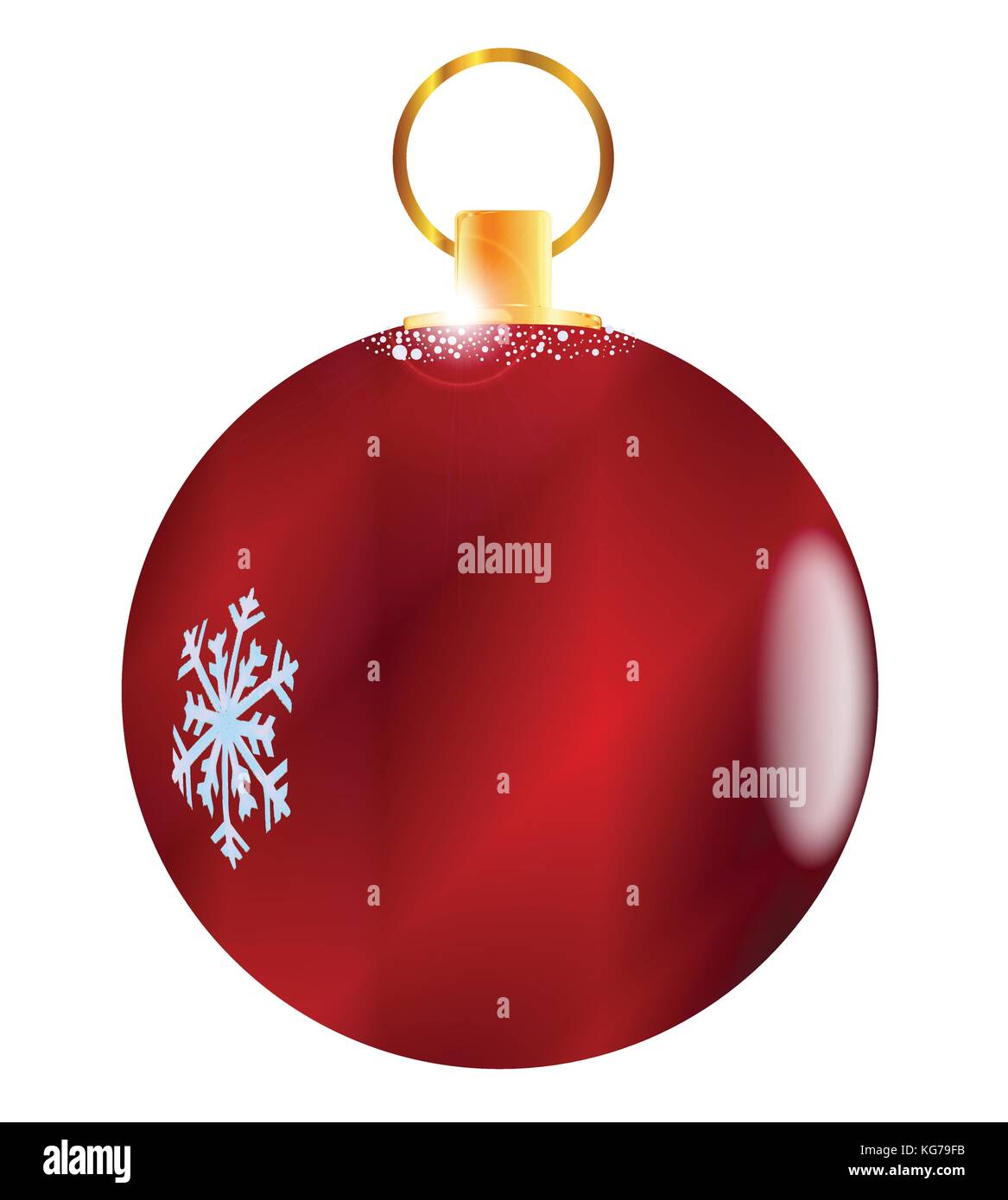 A red christmas decorative ball isolated on a white background Stock ...