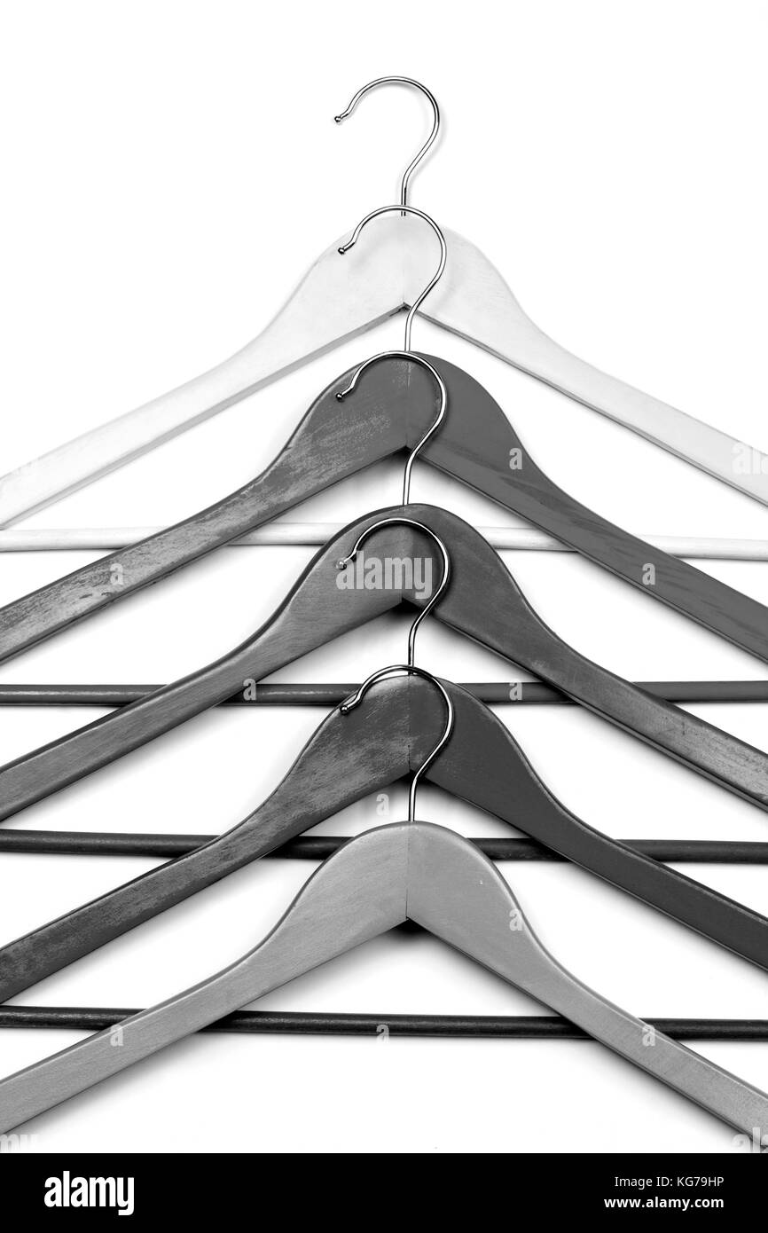 Metal clothes hangers Black and White Stock Photos & Images Alamy