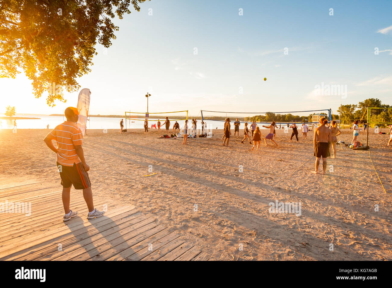 Summer evening at Britannia Beach, Ottawa, Canada Stock Photo Alamy