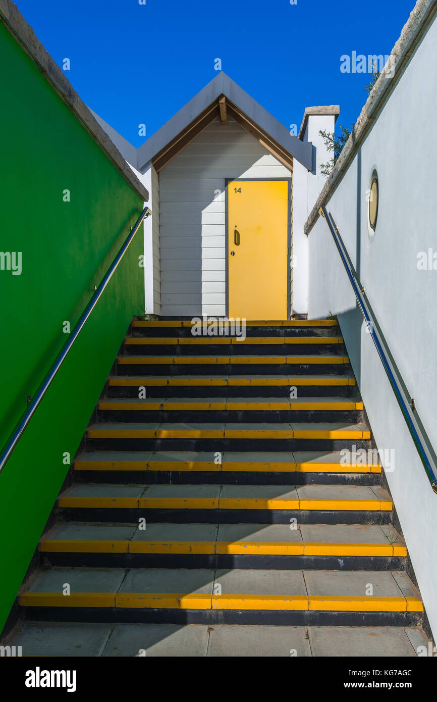 Swanage Beach Huts Stock Photo