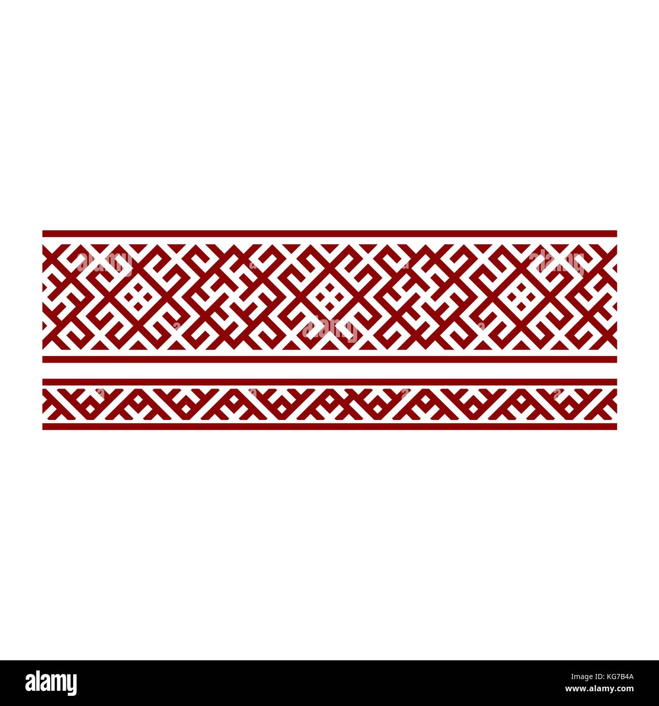 Traditional embroidery. Vector illustration of ethnic seamless ornamental geometric patterns for your design Stock Vector