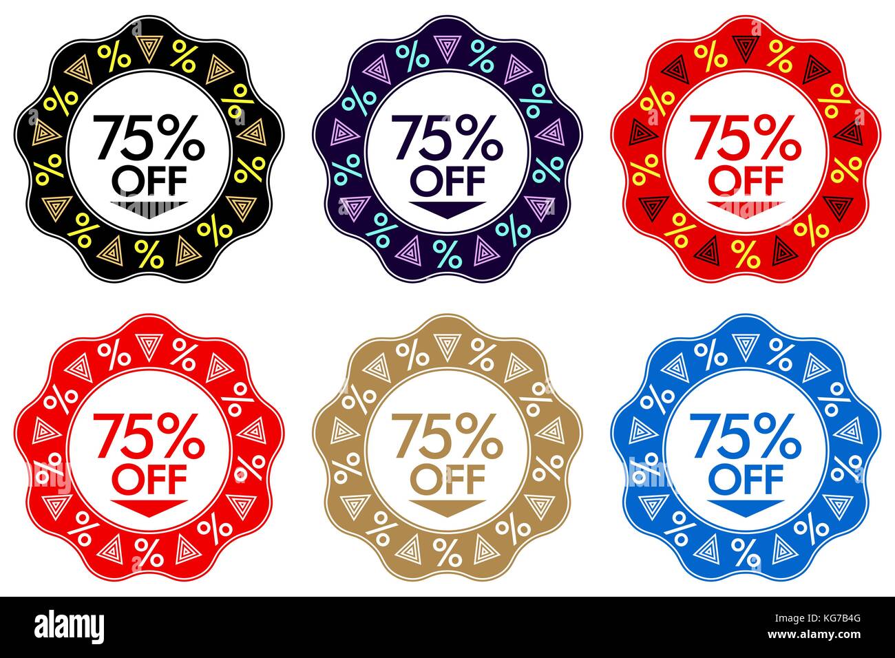 75 Off Discount Sticker Set Of Banner Or Sticker Design With 75