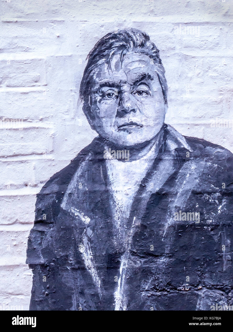 Portrait of Francis Bacon, street art, London Stock Photo