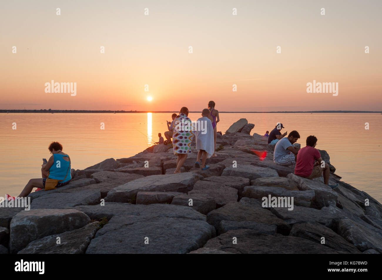 Summer evening at Britannia Beach, Ottawa, Canada Stock Photo Alamy