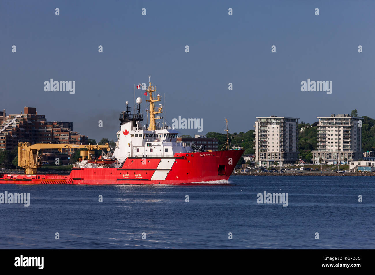 Halifax, Canada - August 29, 2017: The Canadian Coast Guard light icebreaker Earl Grey was commissioned in 1986 and is based in Charlottetown, PEI. Stock Photo
