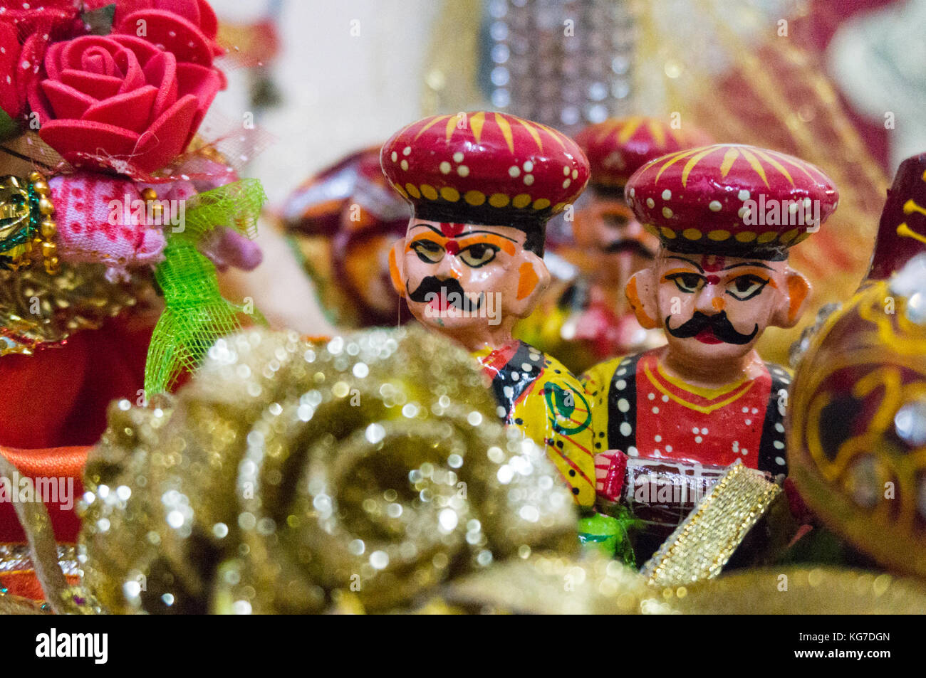 Beautifully made traditional rajasthani puppets showing a bridal ...