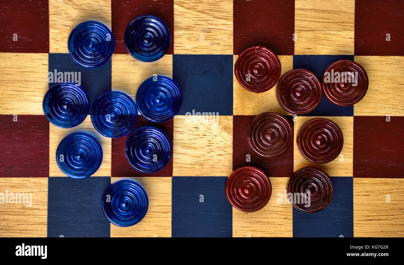 Checkerboard and checkers Stock Photo - Alamy