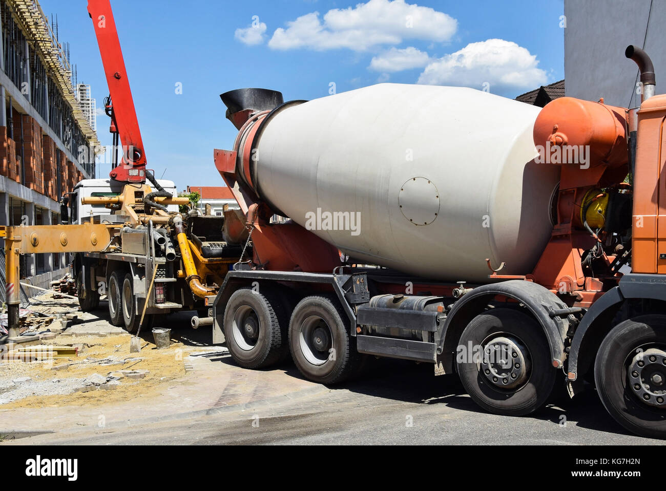 Cement mixer truck Stock Photo Alamy