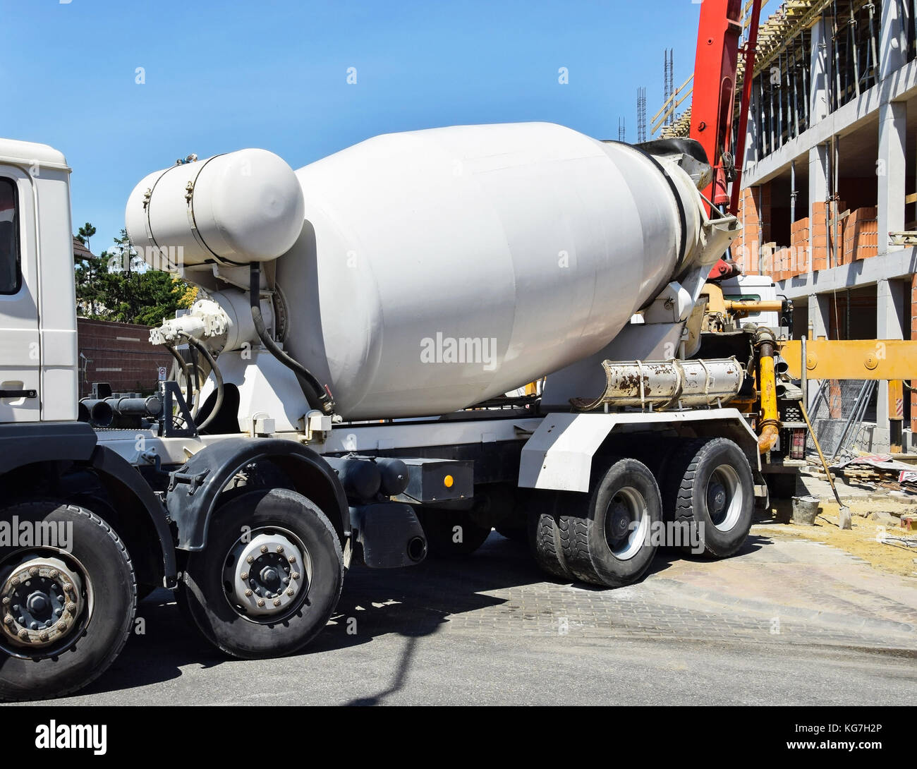 Cement mixer truck Stock Photo Alamy