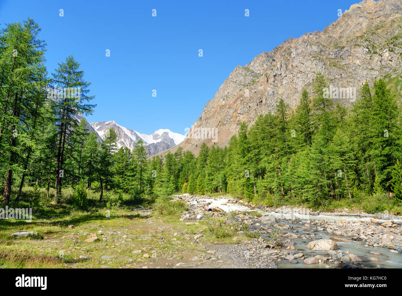View Of Aktru River Valley Altai Republic Siberia Russia Stock Photo