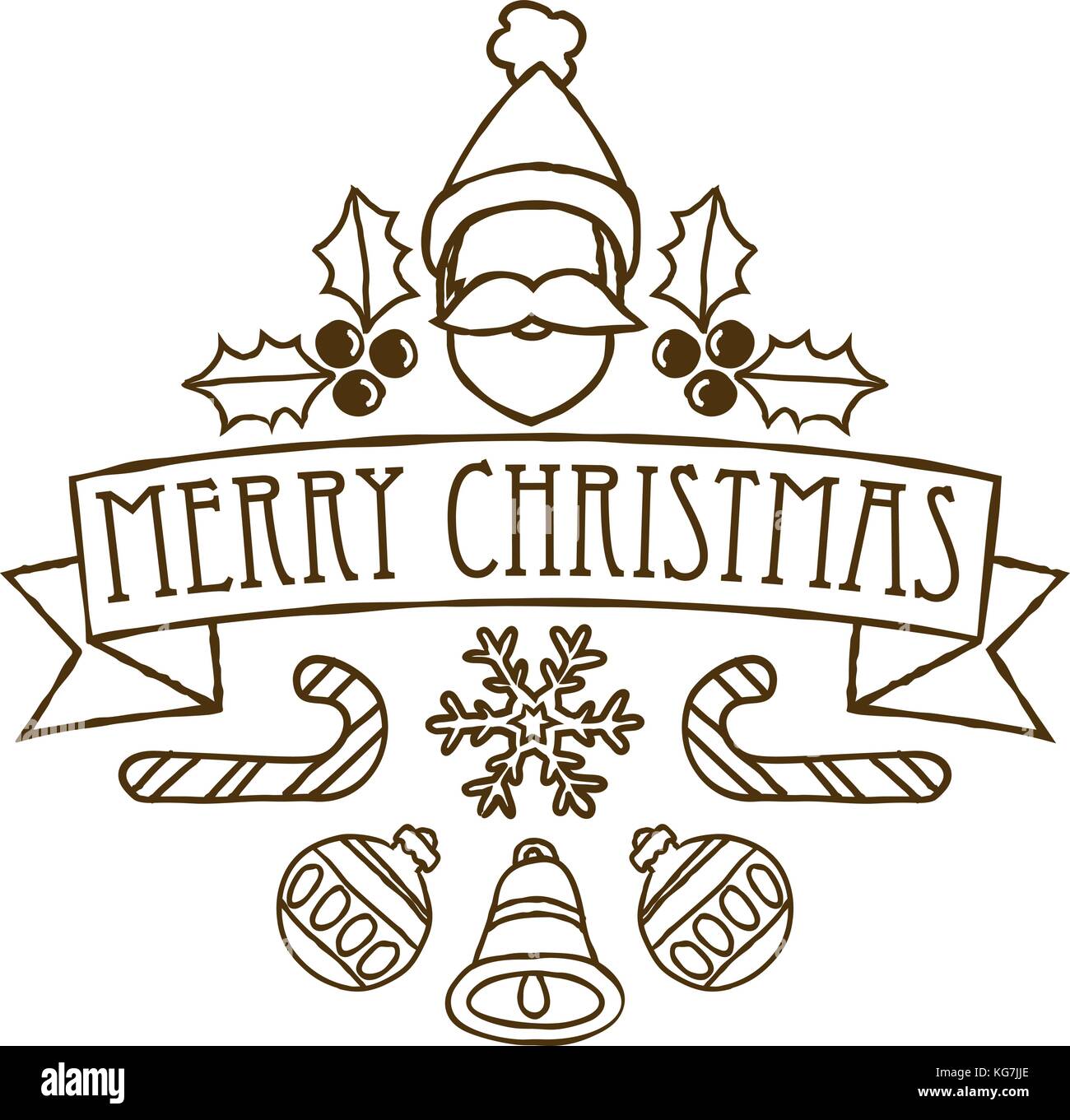 Merry Christmas Greetings Holiday Design Stock Vector