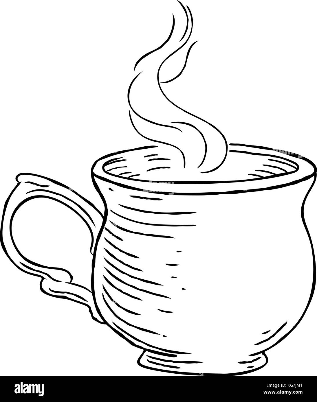 Teacup Clipart Black And White Tea Cup SVG, Cup Of Tea Silhouette, Tea
