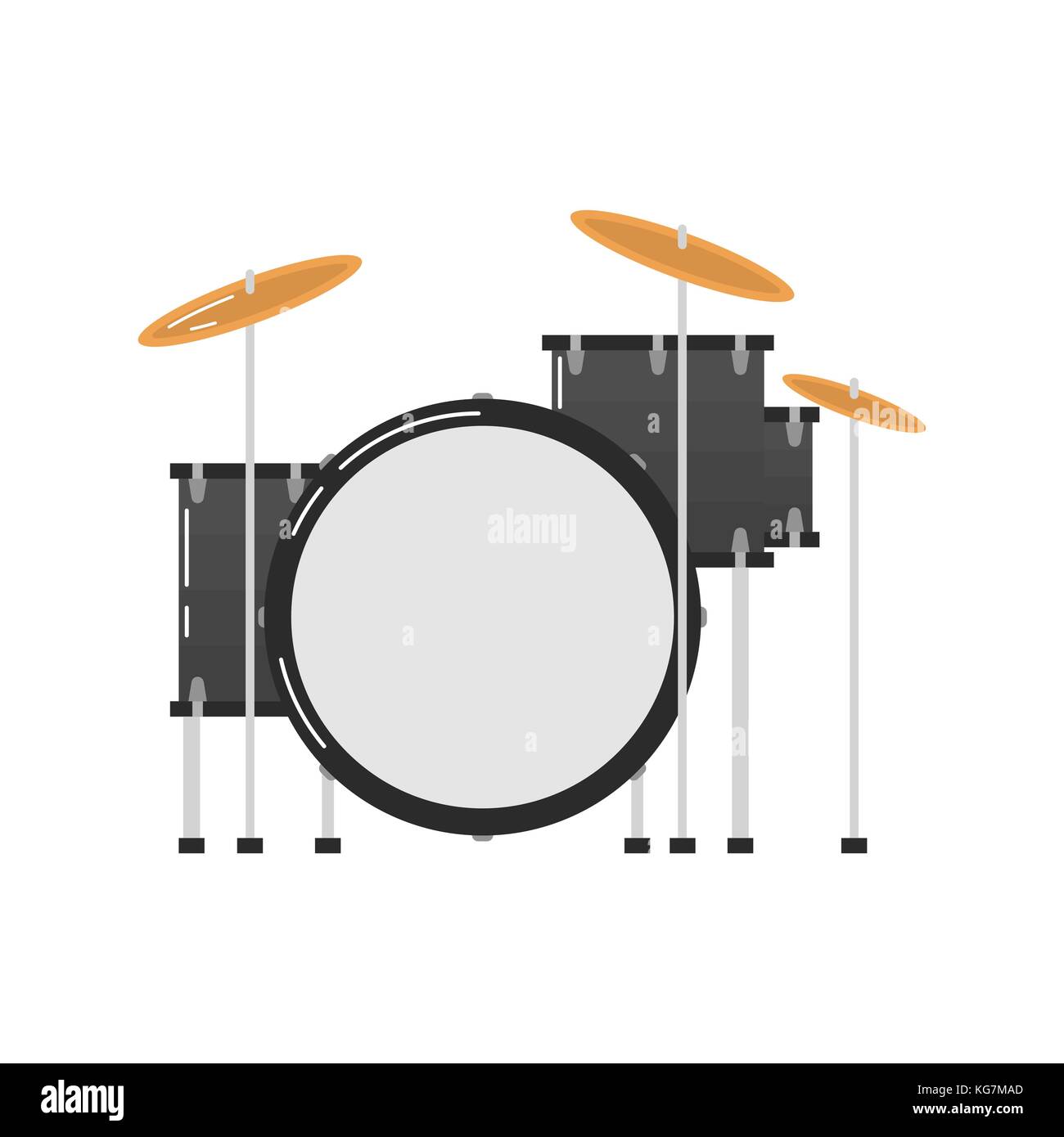 Icon of a drum kit on white background. Musical instruments topic Stock ...