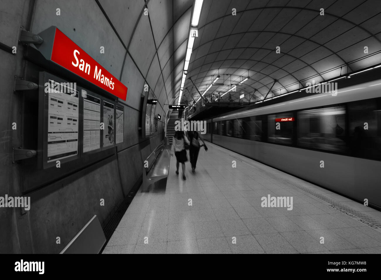 Bilbao Metro - San Mames Blur Stock Photo