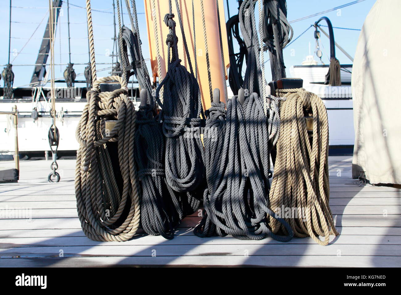 Ropes, HMS Warrior, Portsmouth Stock Photo - Alamy