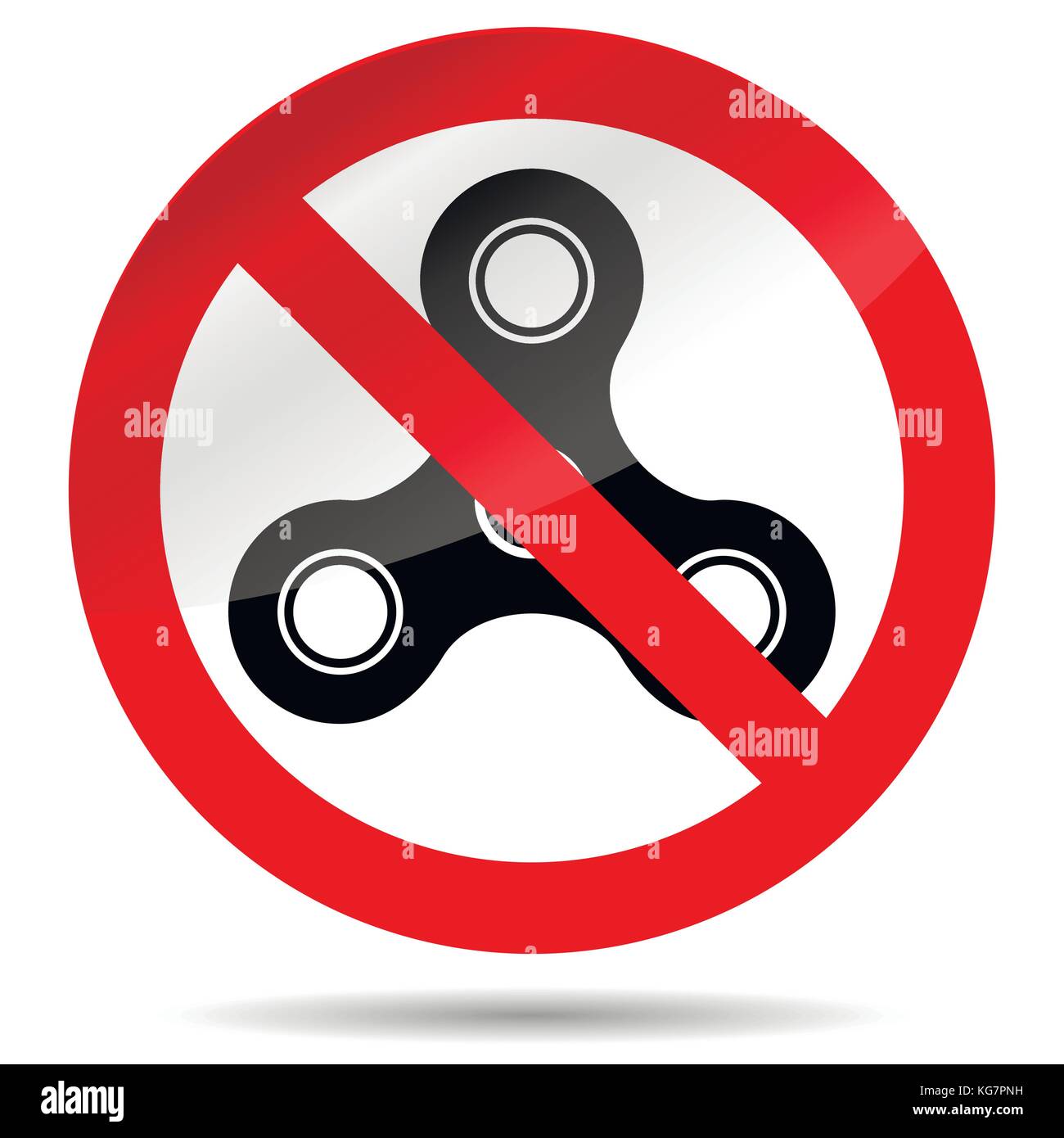No finger spinner symbol. Vector spiner ban, and stop, prohibition label illustration Stock Vector