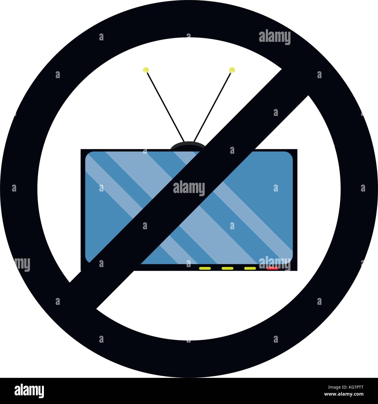 Not tv icon. No television symbol and without propaganda. Vector illustration Stock Vector