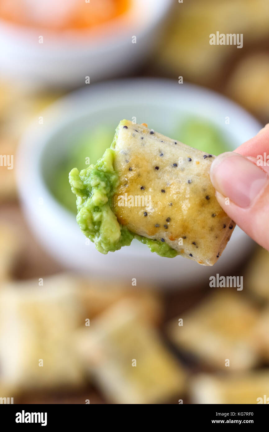 Homemade Crackers with Poppy Seeds Stock Photo Alamy