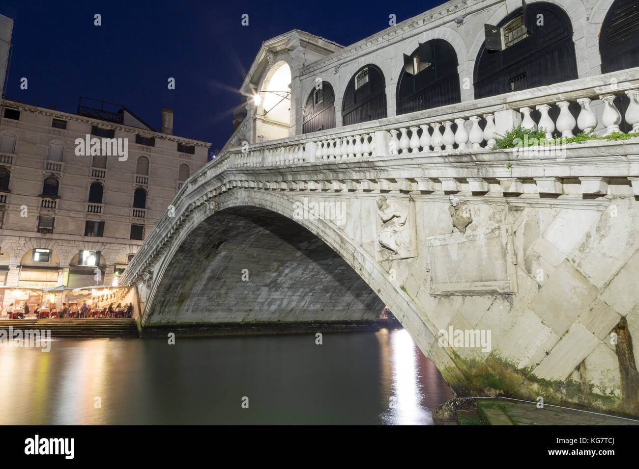 Italy, Venice, the Rialto bridge at night Stock Photo - Alamy
