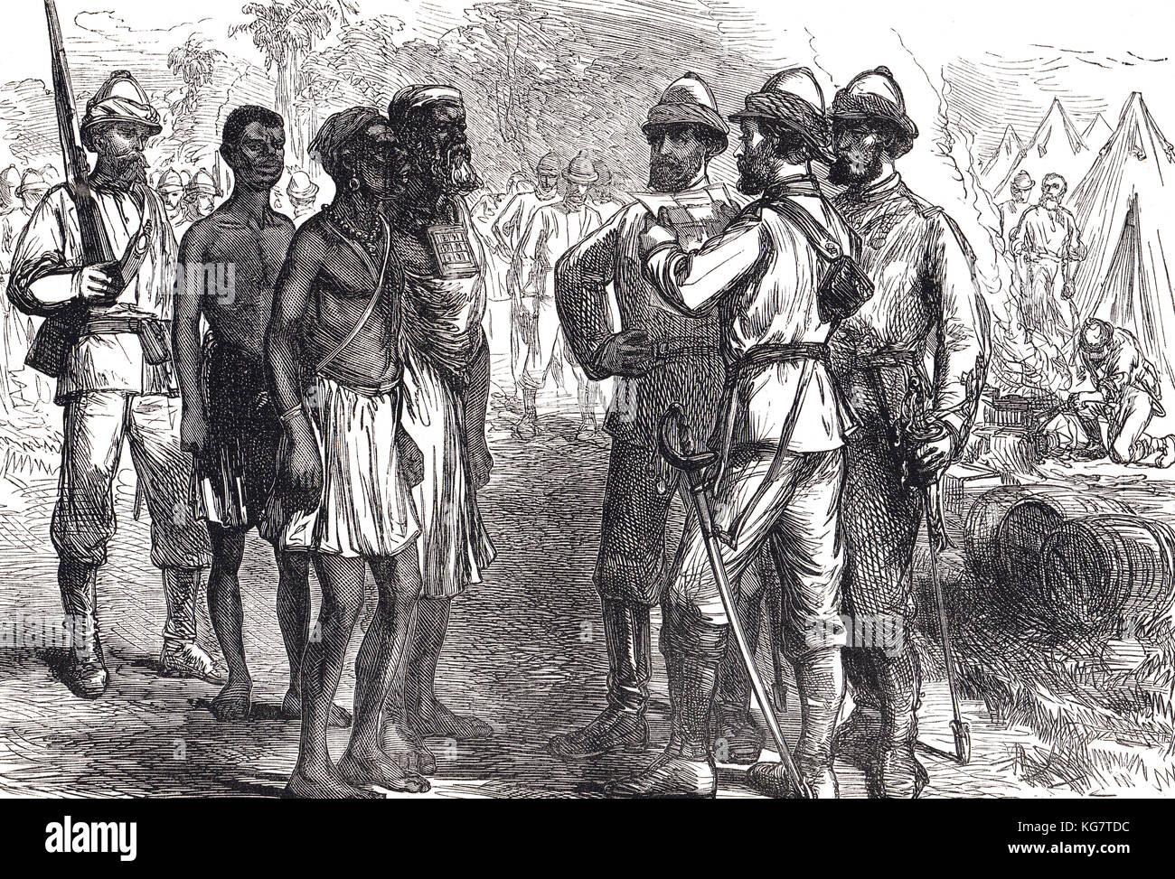 TReception of King Koffee's ambassadors in the English camp, Third Anglo-Ashanti War, First Ashanti Expedition, 1873-1874 Stock Photo