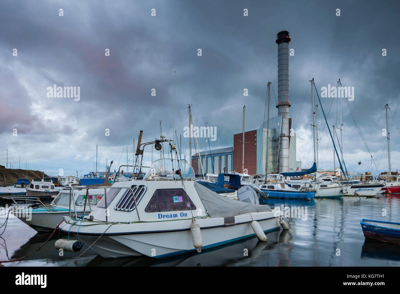Stormy sky over Shoreham Port in Southwick, West Sussex, England. Stock Photo