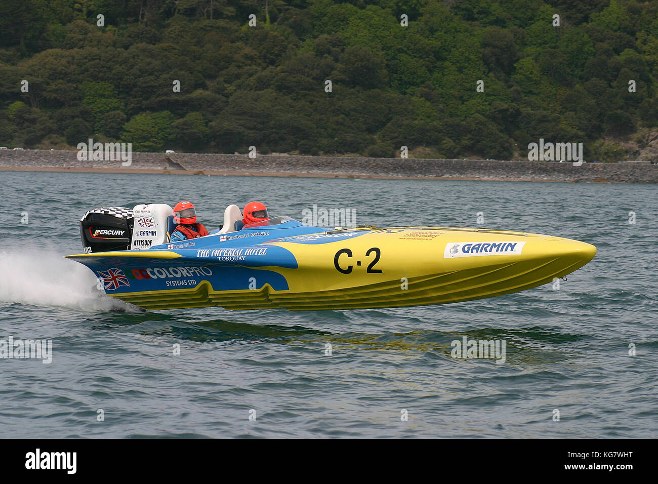 Offshore powerboat racing boat off Torquay Stock Photo - Alamy