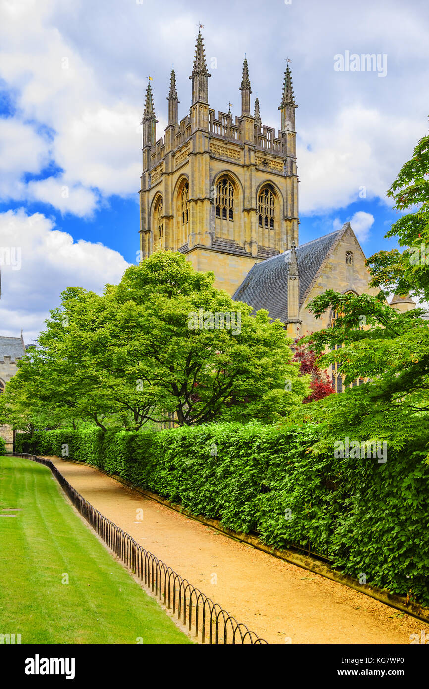 Chapel tower of Merton College. Oxford University, Oxford, Engla Stock Photo