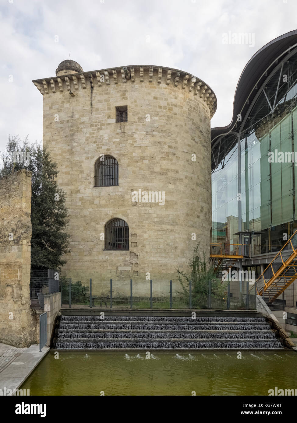 BORDEAUX, FRANCE - SEPTEMBER 07, 2017:   One of two surviving towers of the medieval Château du Ha Castle Stock Photo