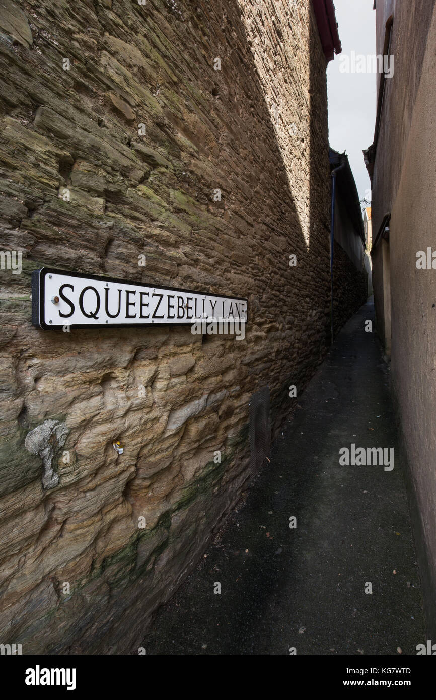 Squeezebelly Lane in Kingsbridge, Devon, UK Stock Photo Alamy