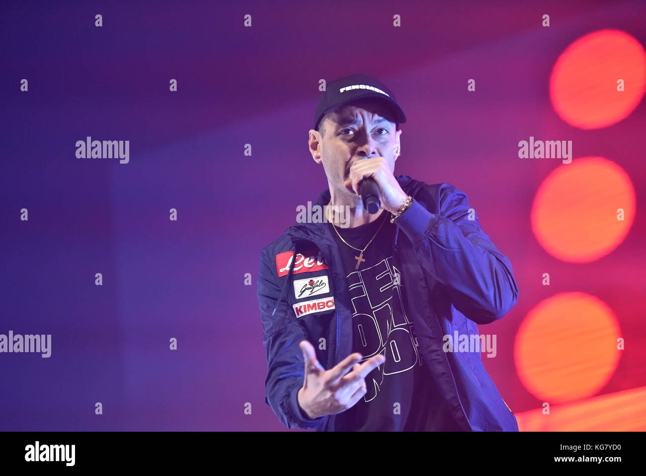 Italian Rapper Fabio Napoli, Italy. 04th Nov, 2017. The Italian rapper and songwriter Fabri ...