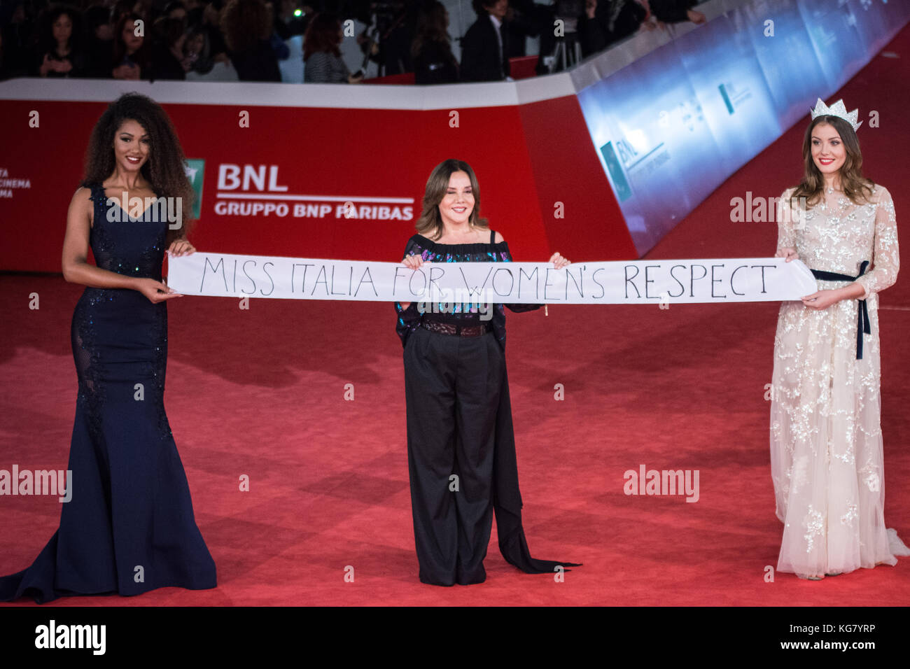 Rome, Italy. 04th Nov, 2017. Samira Lui, Patrizia Mirigliani and Alice Rachele Arlanch walk a red carpet for 'The Place' during the 12th Rome Film Fest at Auditorium Parco Della Musica on November 4, 2017 in Rome, Italy. Credit: Andrea Ronchini/Pacific Press/Alamy Live News Stock Photo