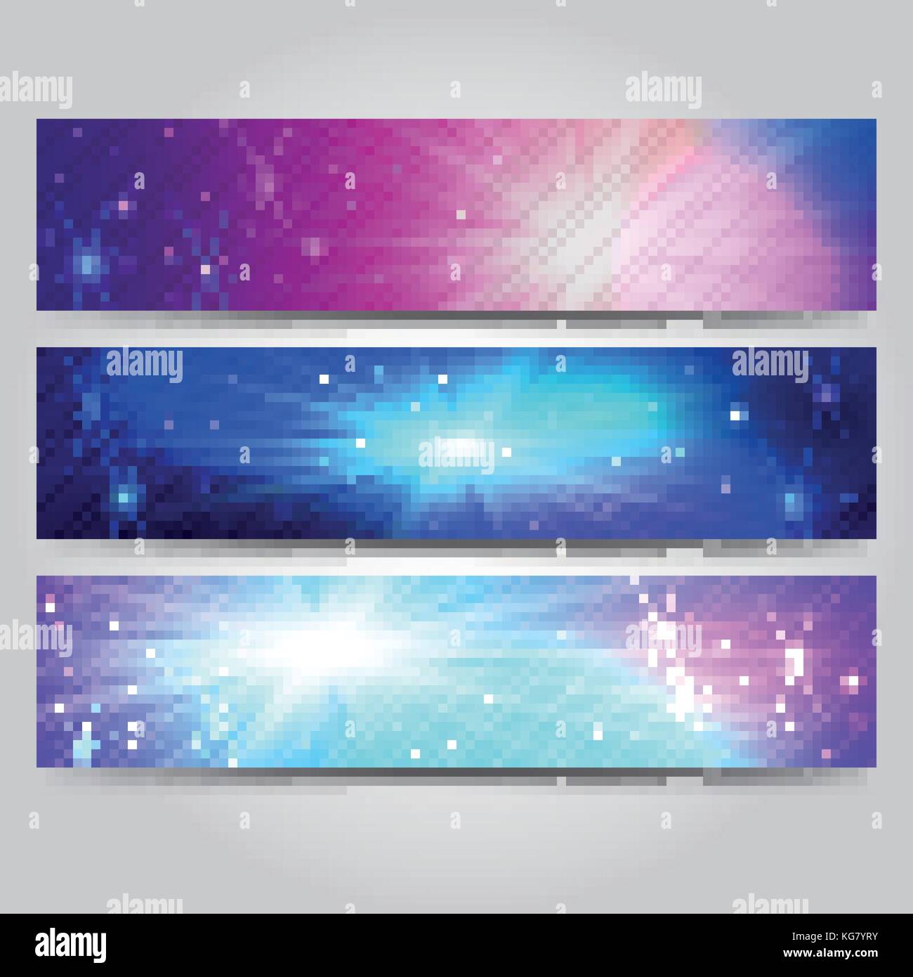 Set of banner with light rays Stock Vector
