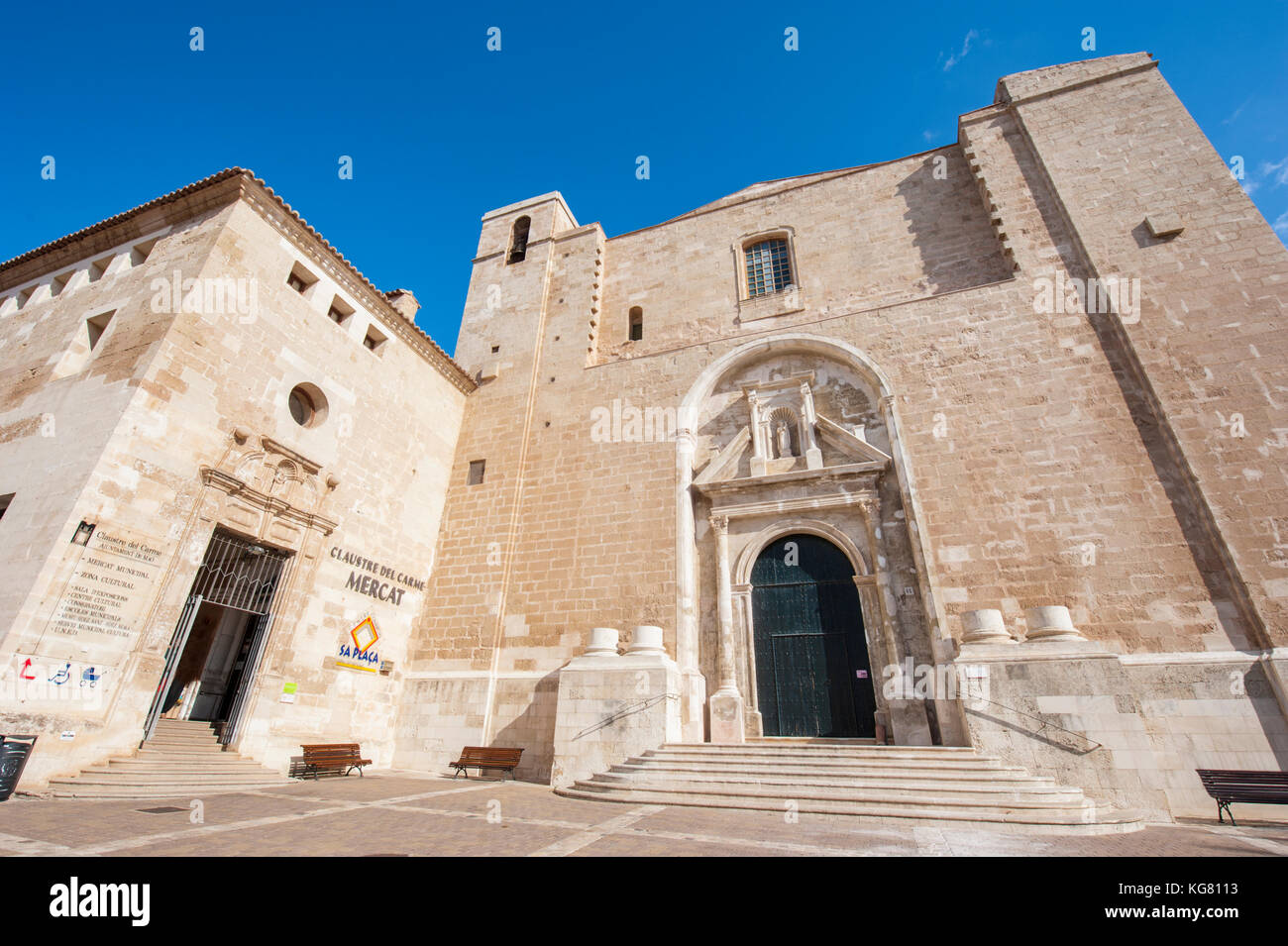 Iglesia del Carmen, Mahon, Menorca, Balearic Islands, Spain, Mediterranean Sea. Stock Photo