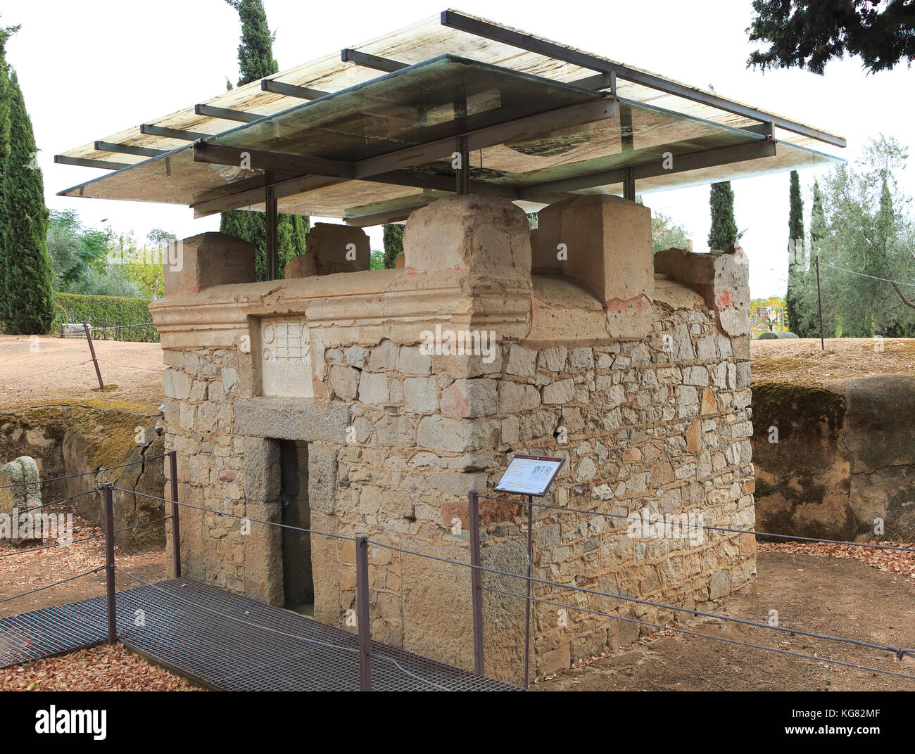 Columbarios Roman burial ground funerary mausoleums, Merida, Extremadura, Spain Stock Photo