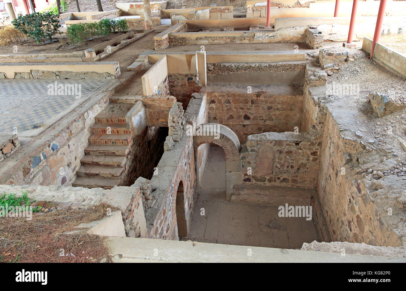 Casa del Mitreo Roman villa site, Merida, Extremadura, Spain Stock Photo