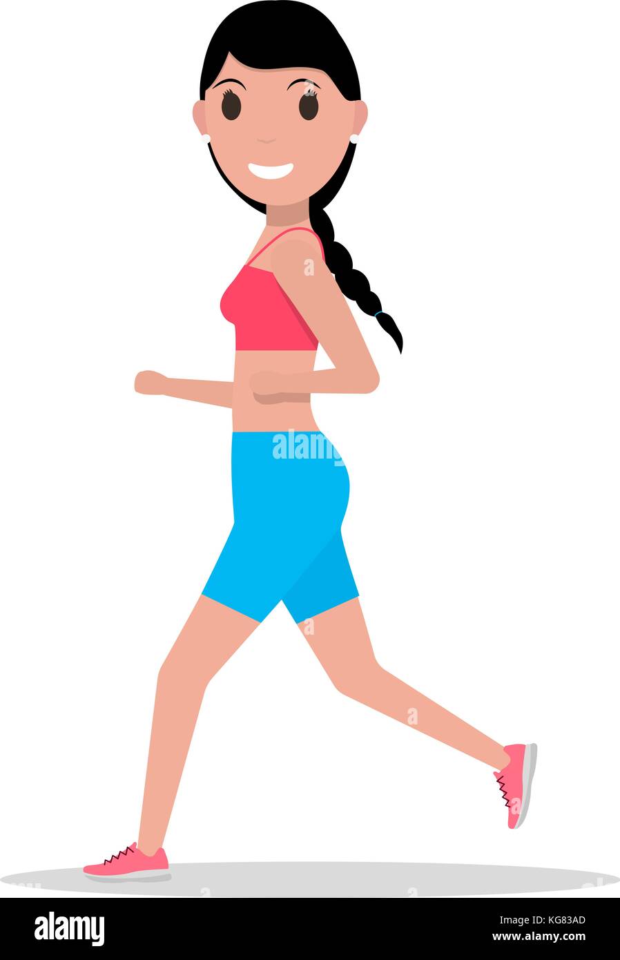 Vector cartoon woman running jogging Stock Vector Image & Art - Alamy