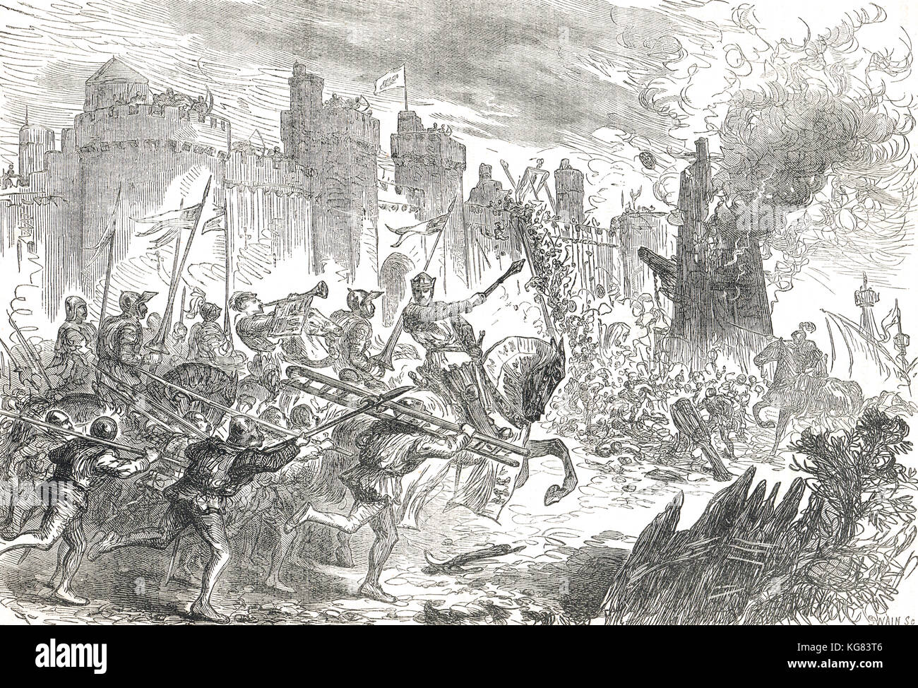 Siege of Berwick Castle, 1296, Stock Photo