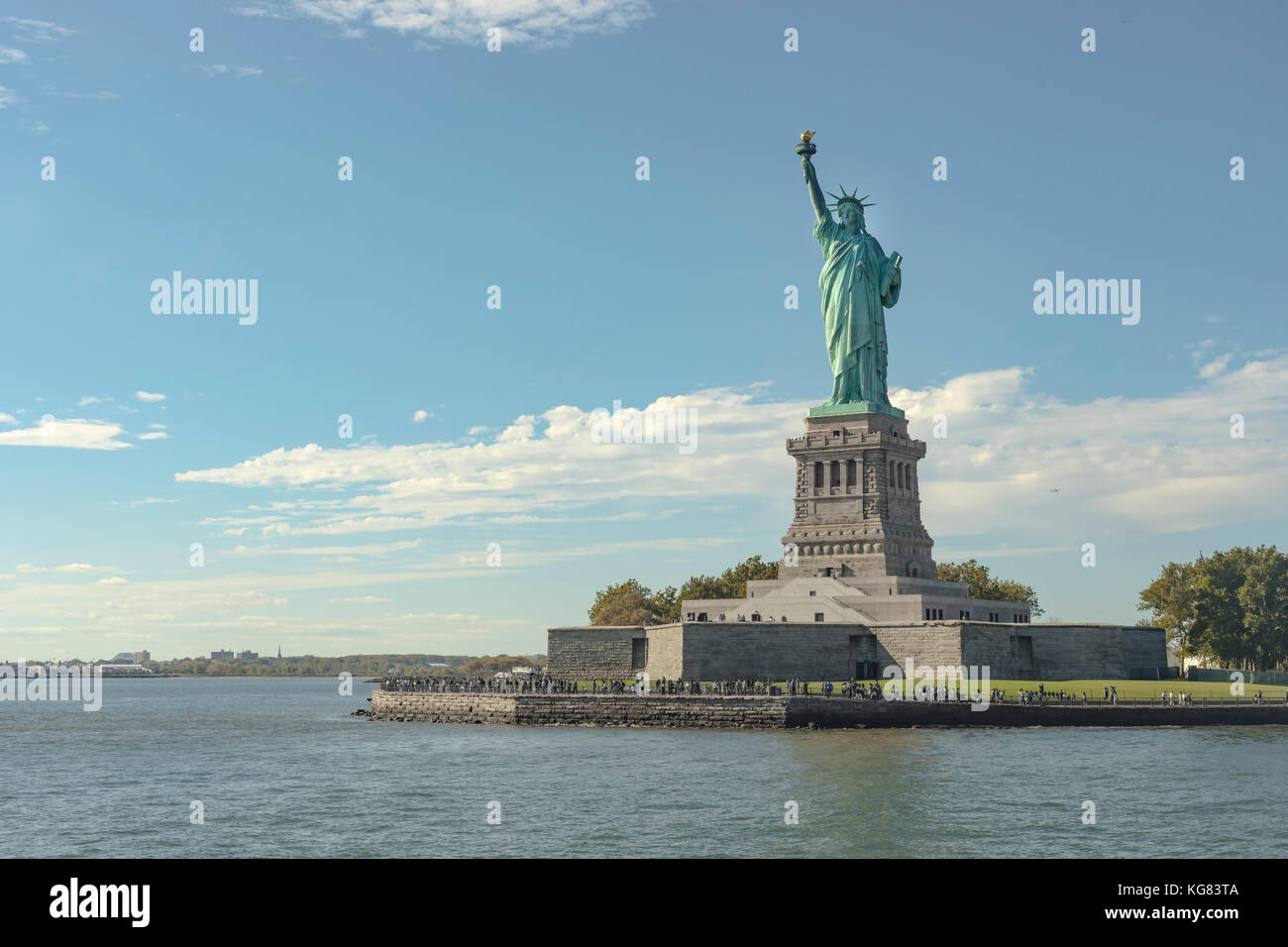 View of the Statue Of Liberty and its pedestal in New York City