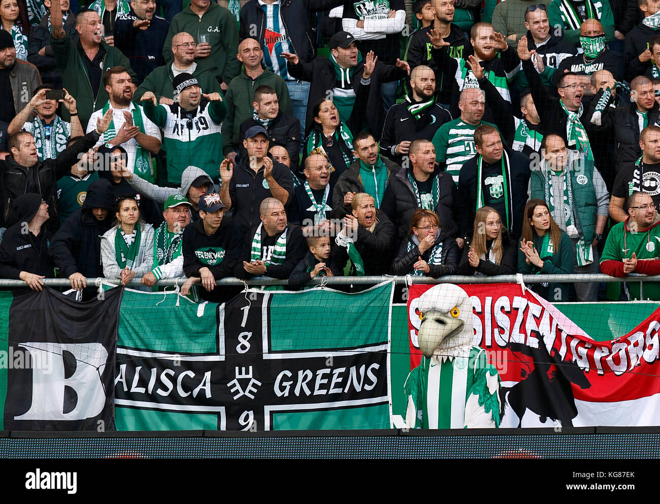 BUDAPEST, HUNGARY - JUNE 20: Ultras of Ferencvarosi TC (as known