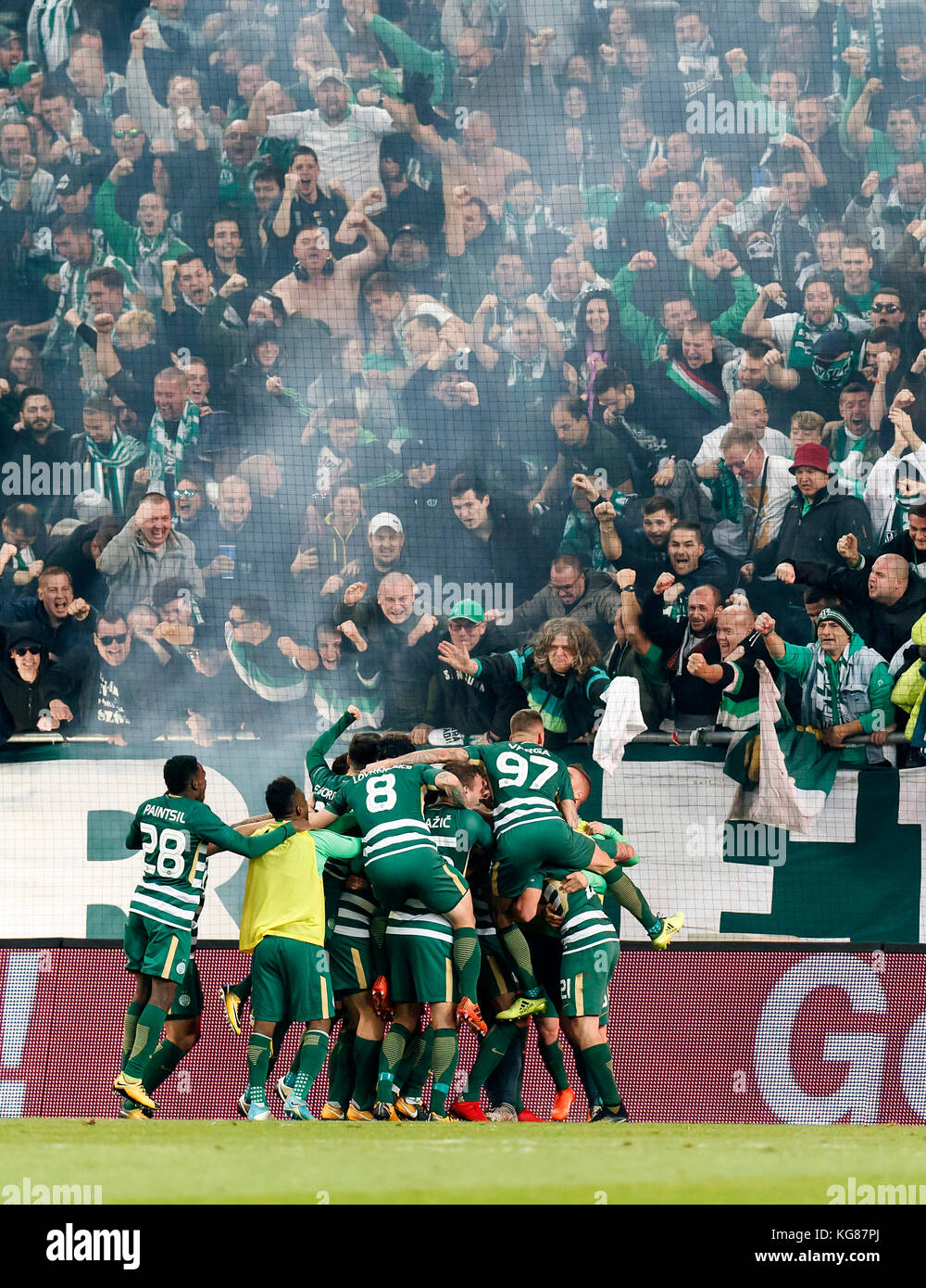 BUDAPEST, HUNGARY - JULY 24: Davide Lanzafame of Ferencvarosi TC celebrates  his goal during the UEFA Champions League Qualifying Round match between Ferencvarosi  TC and Valletta FC at Ferencvaros Stadium on July