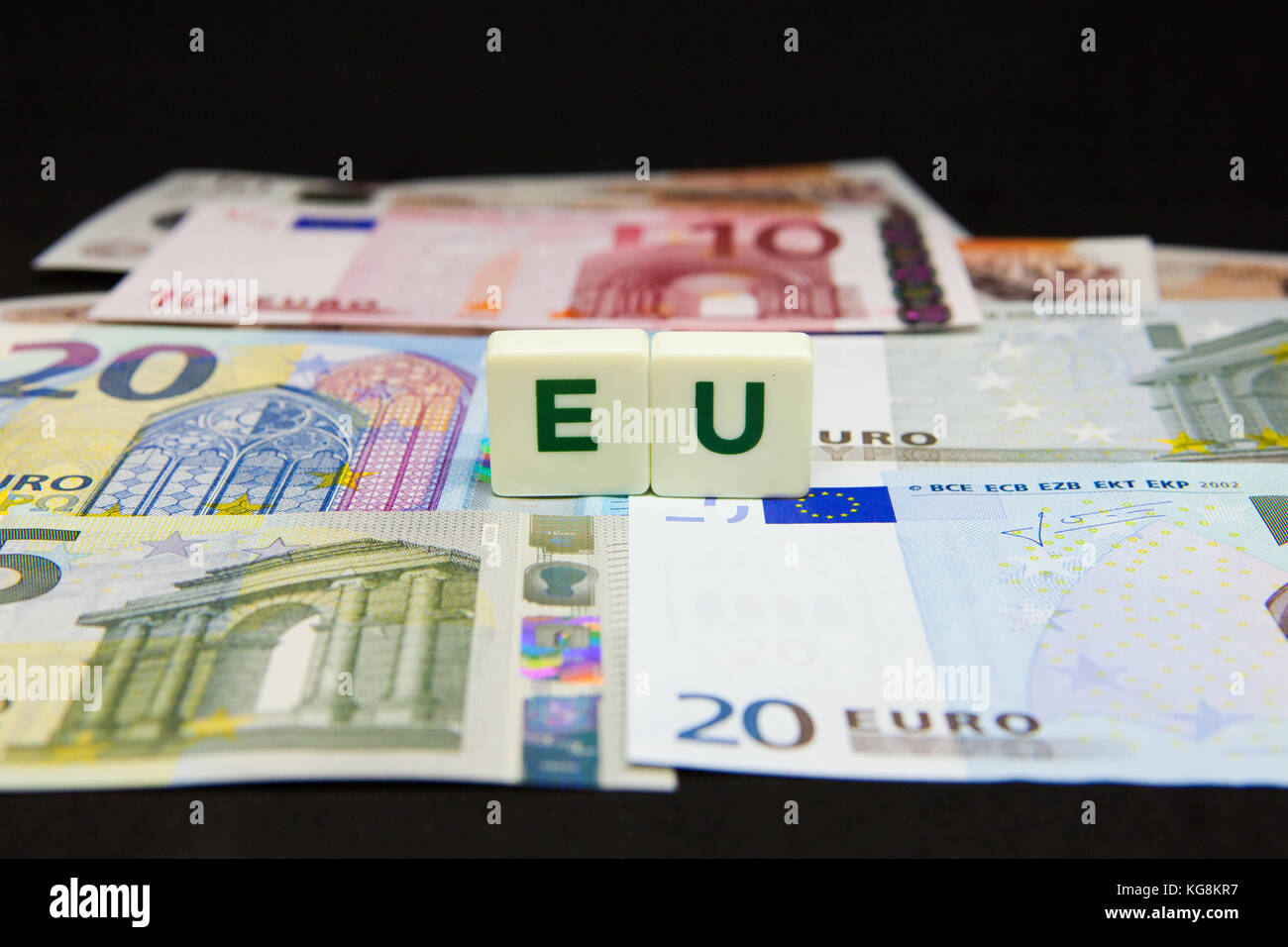 EU and Euro bank notes Stock Photo