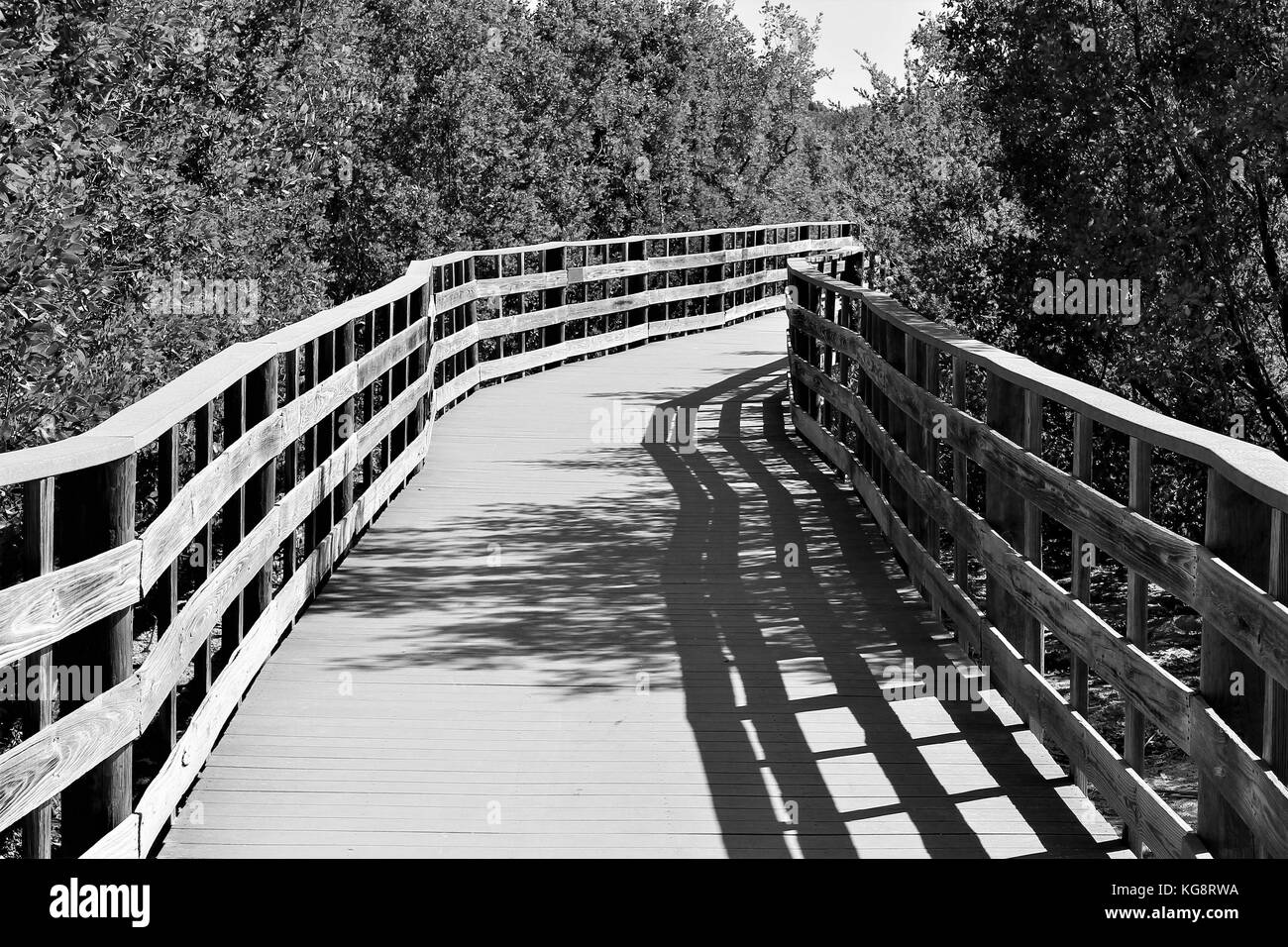 Boardwalk railings Black and White Stock Photos & Images - Alamy