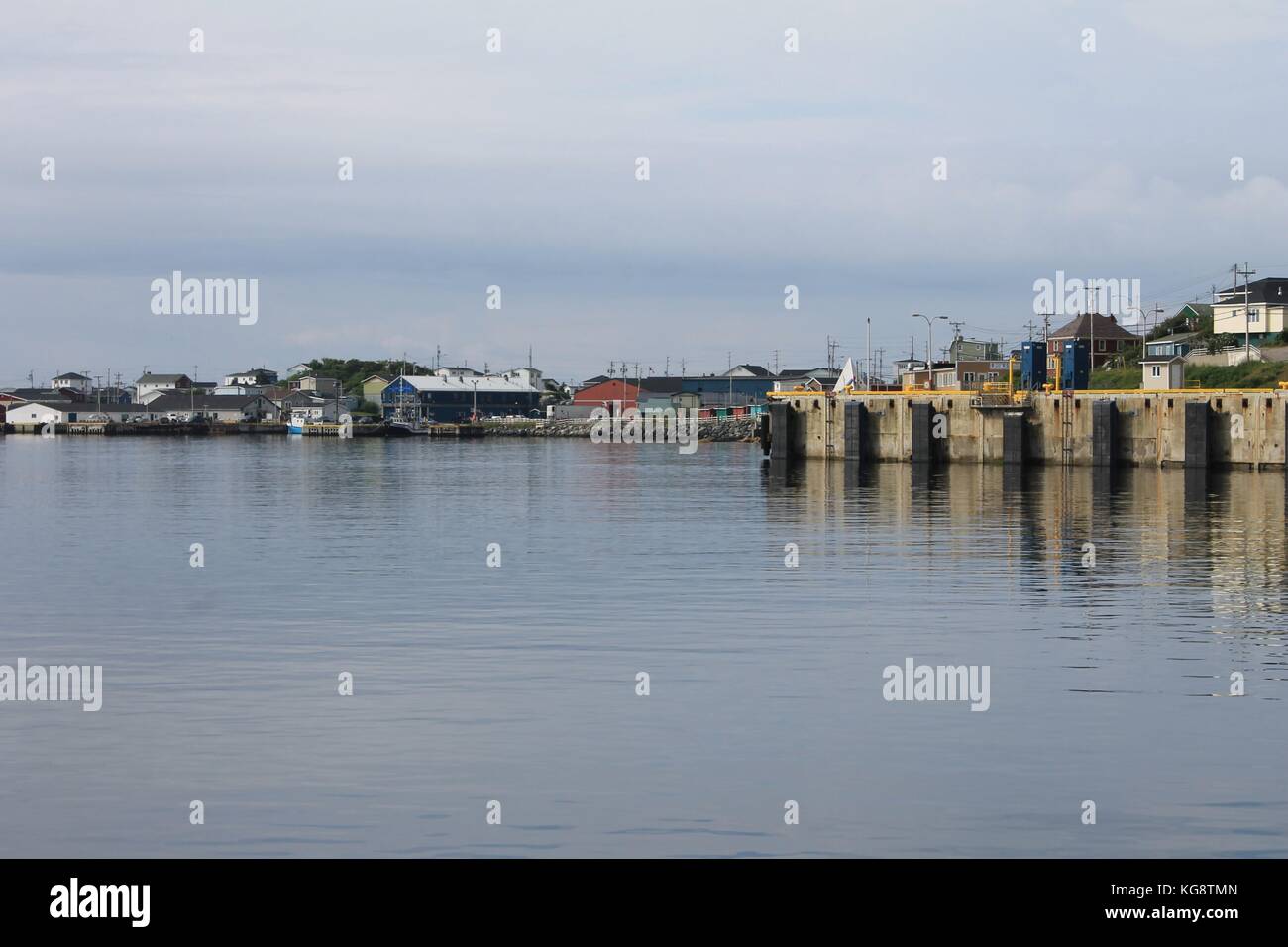 Harbour, commercial wharf, houses, and business along the coastline