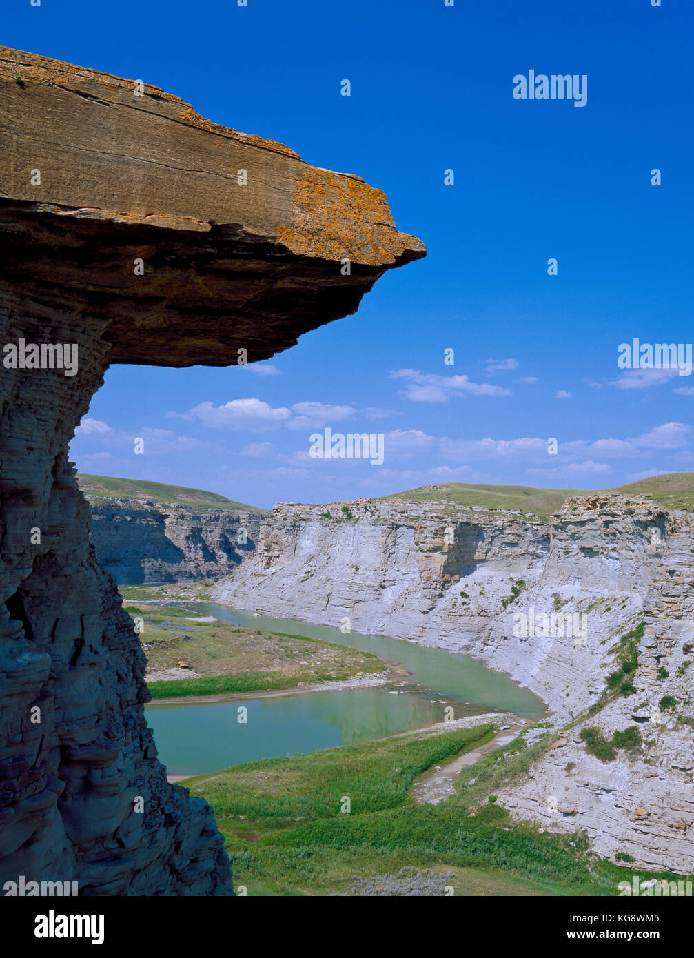 two medicine river in canyon at rock city near valier, montana Stock